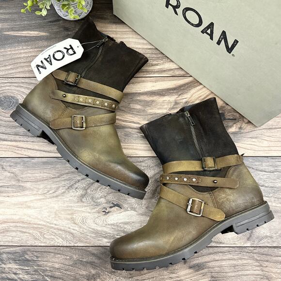 BED|STU Shoes - ❌SOLD❌NIB Roan by Bed Stu 8.5 Anabella Brown Washed Suede Leather Biker Boots